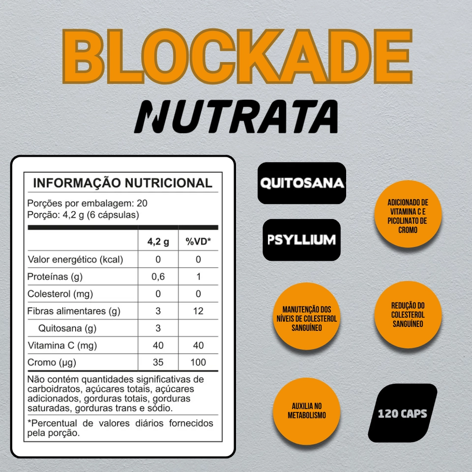 Blockade - 120 cápsulas 84g Nutrata  - 2