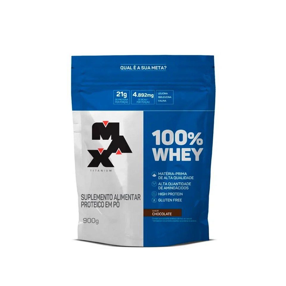 100% Whey Protein 900g Refil Max Titanium - 1