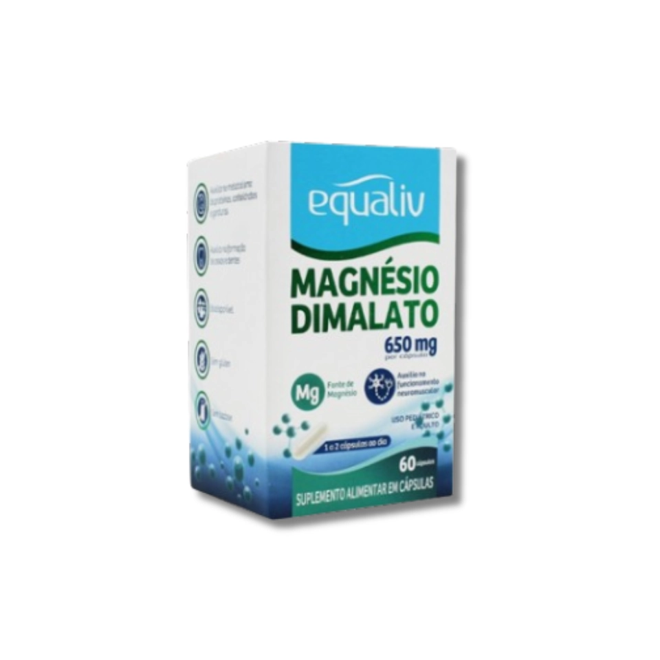 Magnésio Dimalato 60 Cápsulas 650mg Equaliv