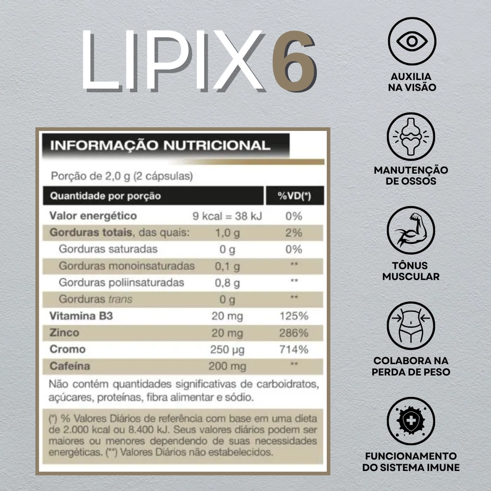 Lipix 6 - 60 caps - Vitafor - 2