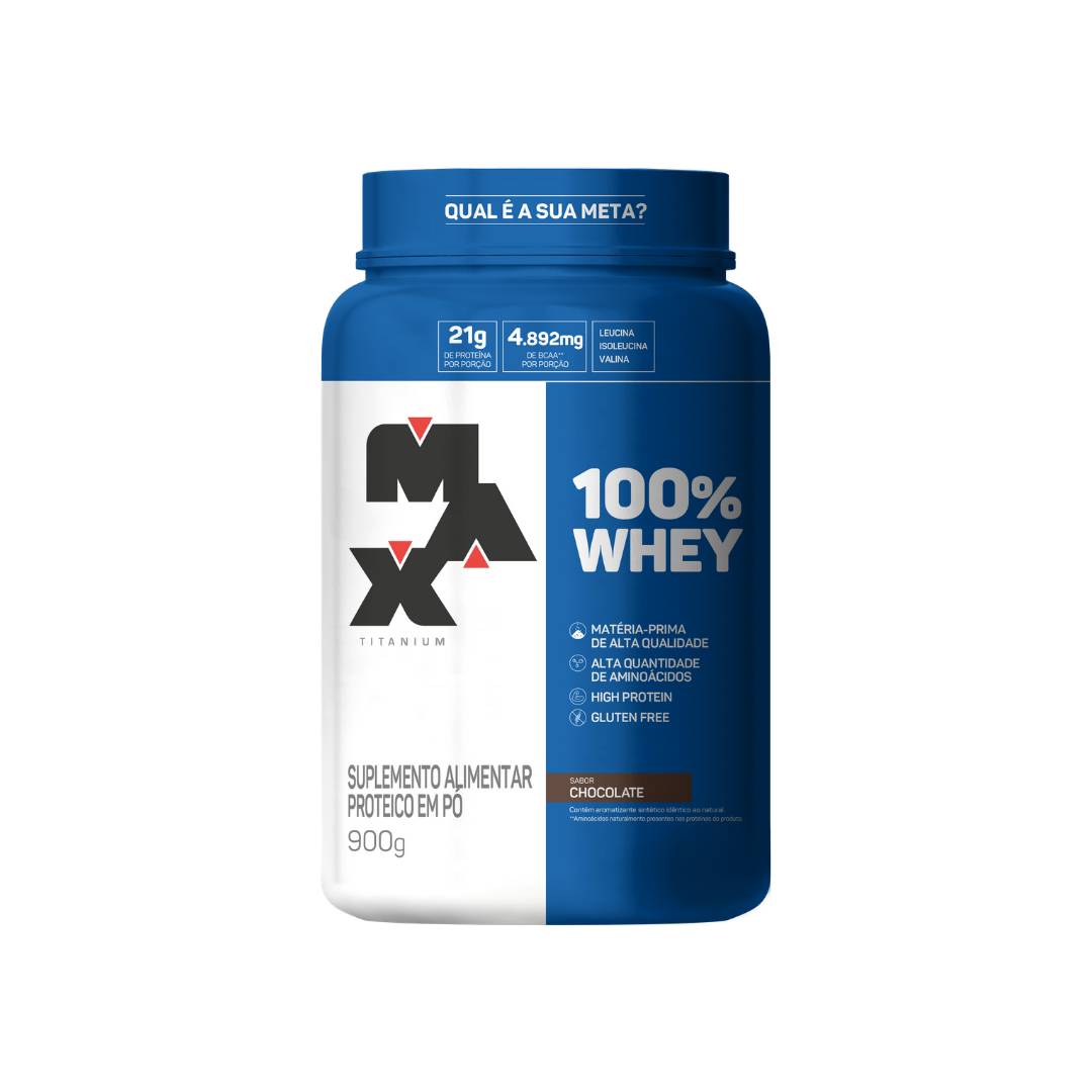 100% Whey 900g Pote Max Titanium - 1