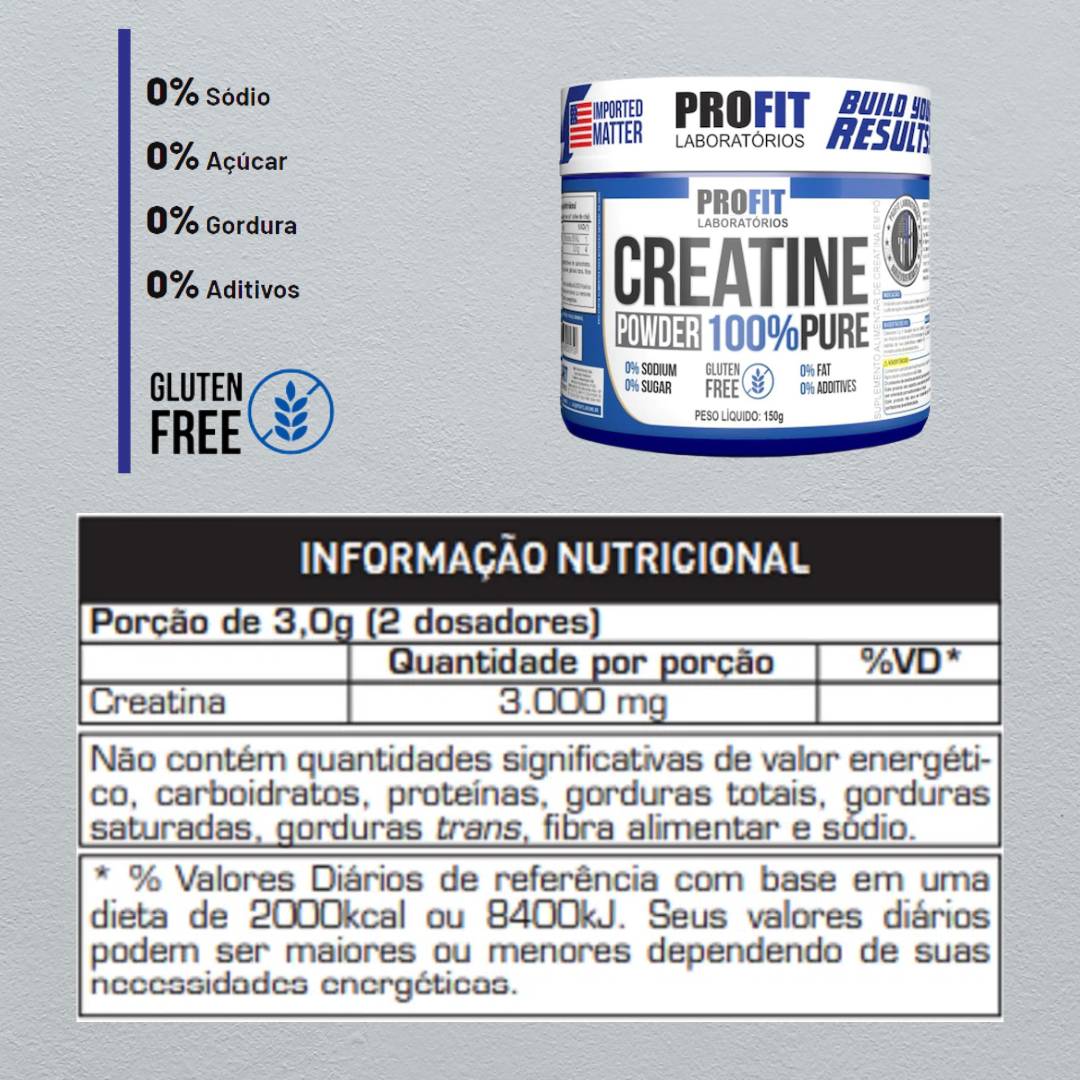 Creatina 100% Pura 150g Profit Labs - 2