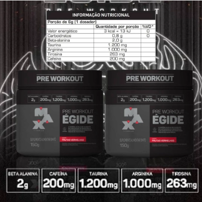 Pré Treino Égide 300g Max Titanium - 2