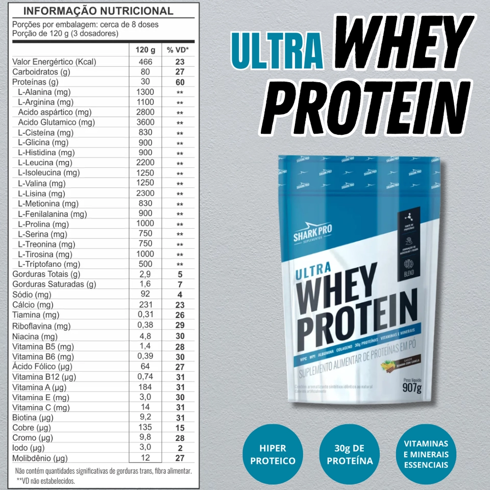 Ultra Whey Protein Refil 907g - Shark Pro - 2