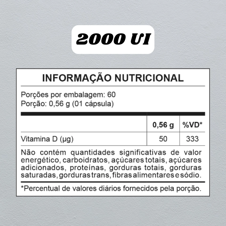 Vitamina D3 2000Ui 60 Cápsulas Nutrata - 2