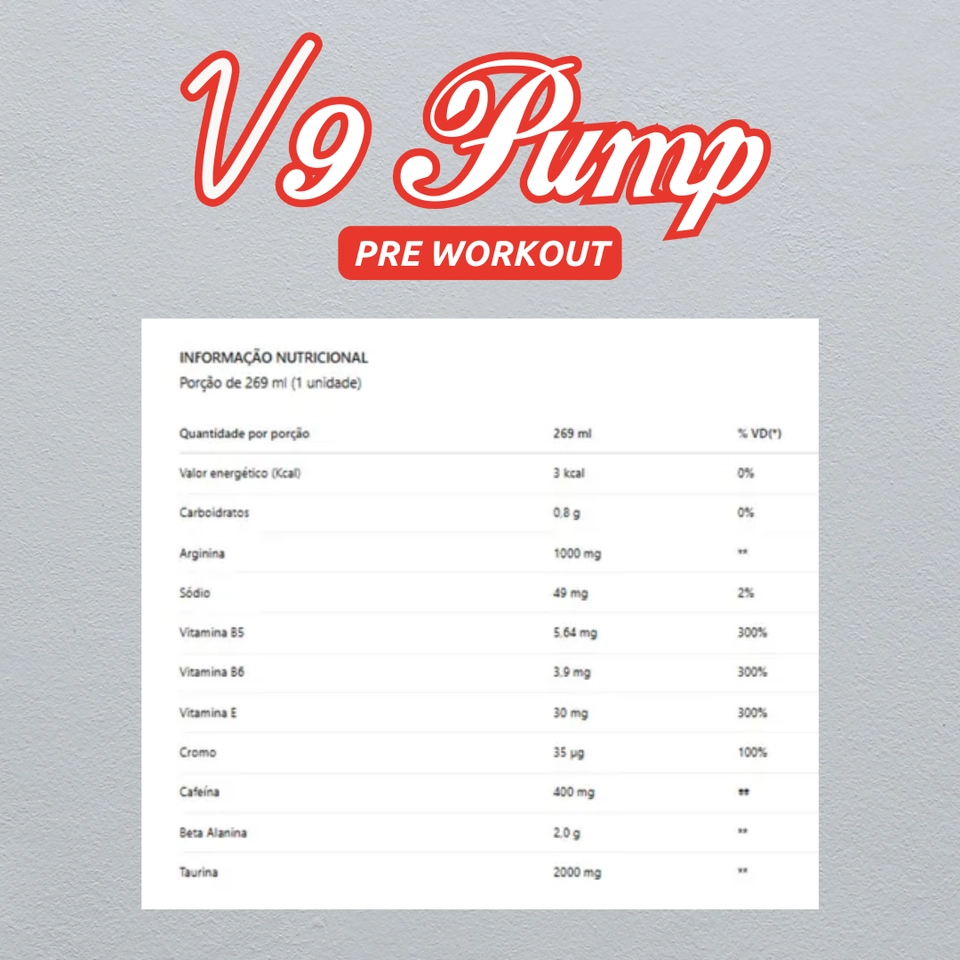 V9 Pump Drink Energético Pré-Treino (Lata 269ml) Shark Pro - 2