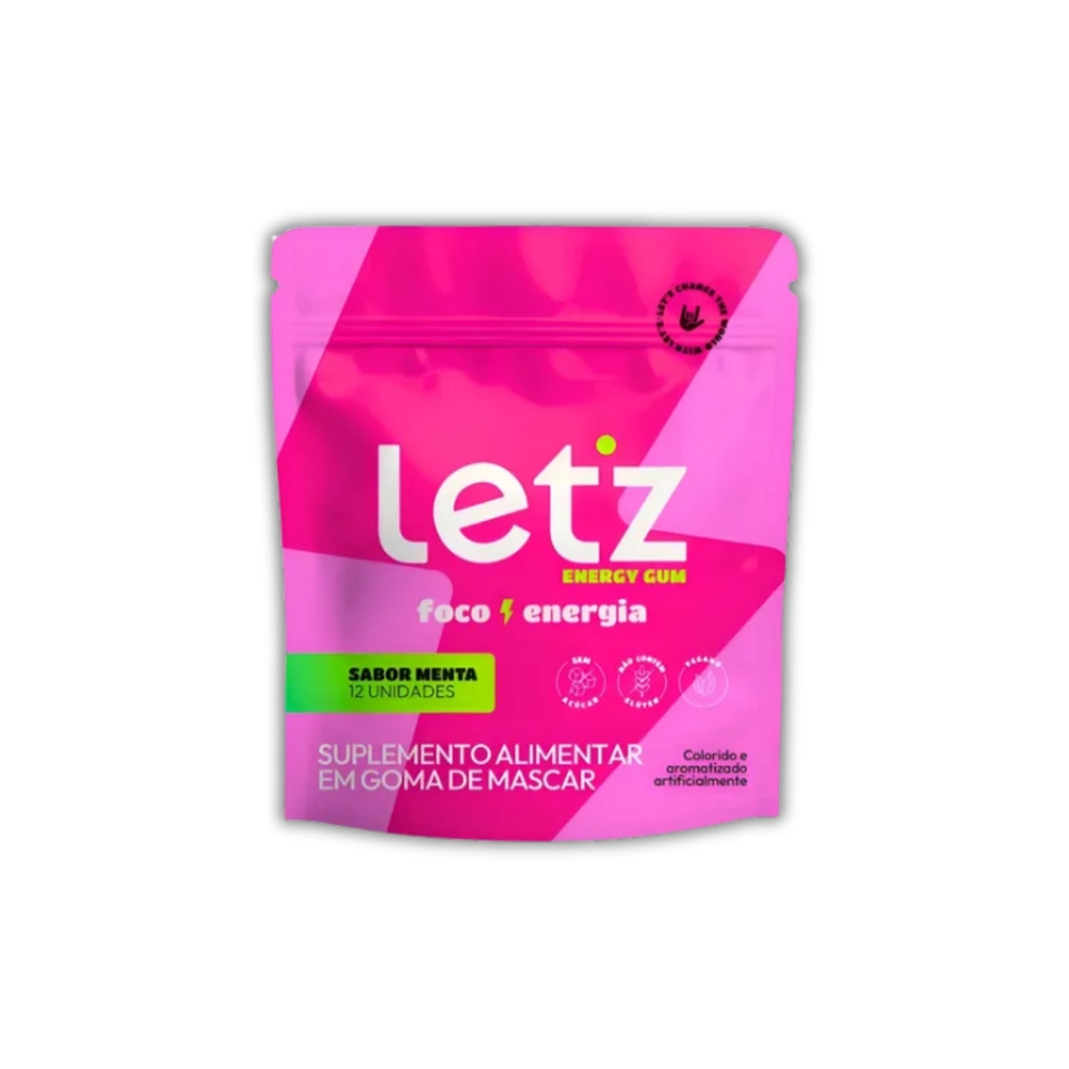 Letz Gum | Chiclete energético - Pacote c/ 12 Un