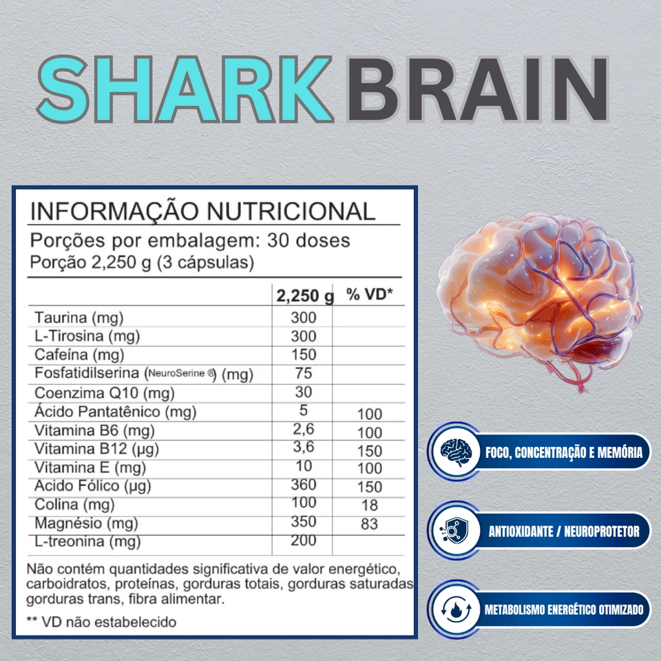Shark Brain - 90 Cápsulas - 2