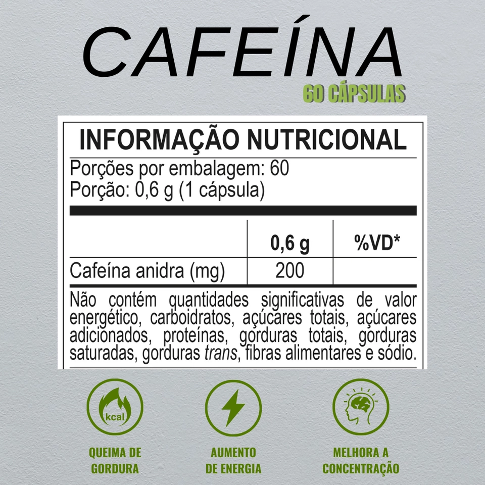Cafeína 200mg | 60 Cápsulas - Bodyaction - 2
