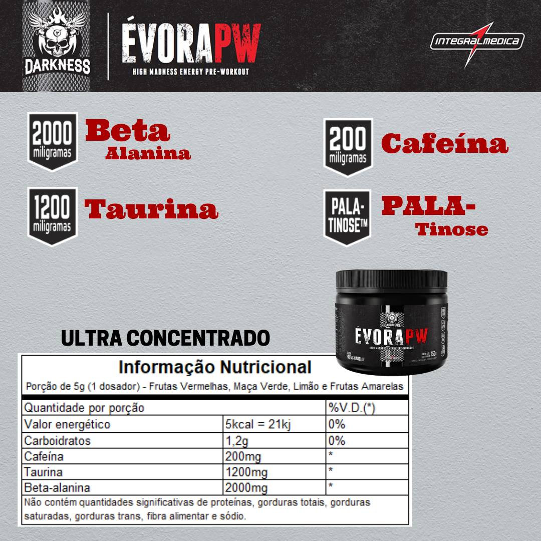 Pré Treino Évora PW 150g IntegralMédica - 2