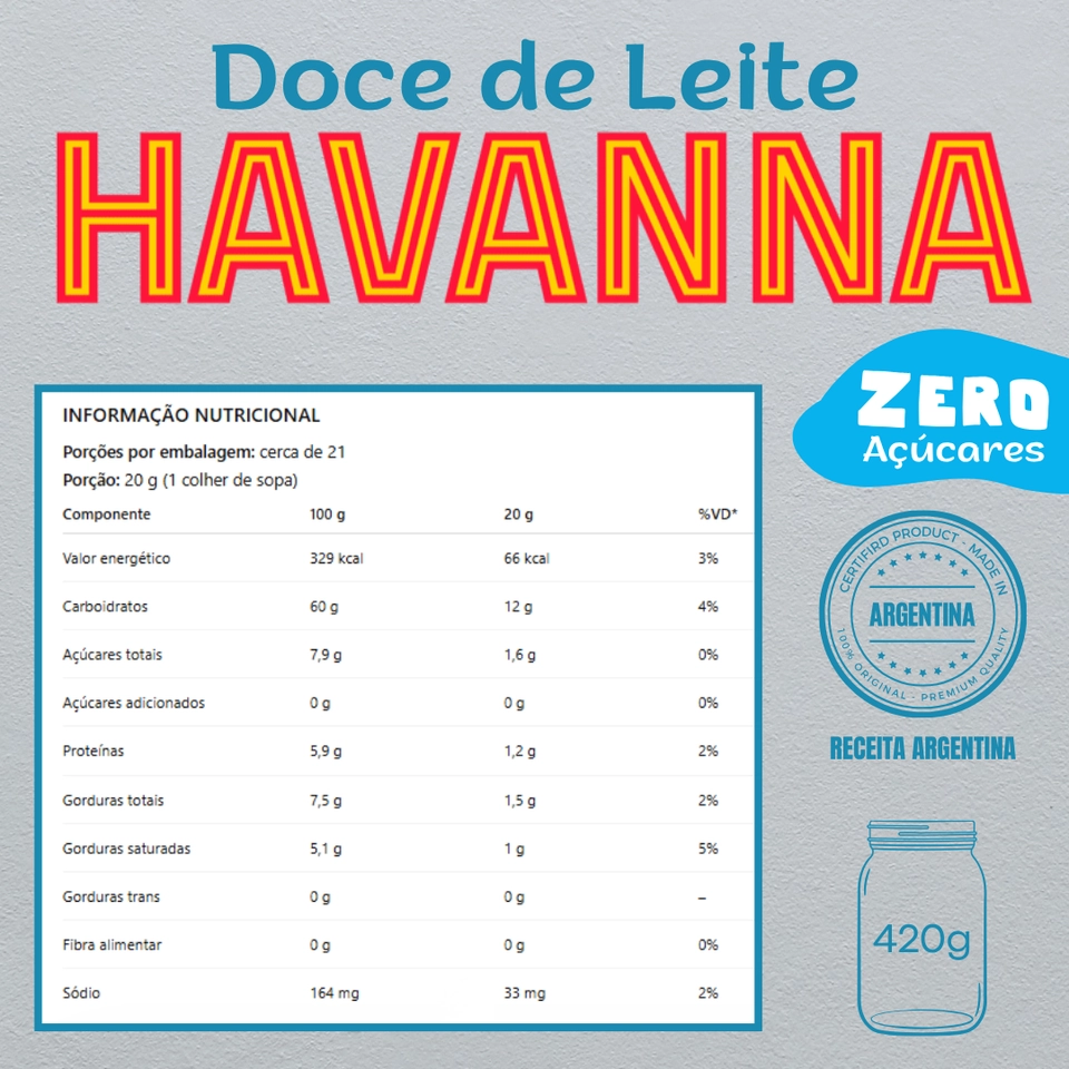 Doce de Leite Havanna - Zero Açúcar 420g - 2