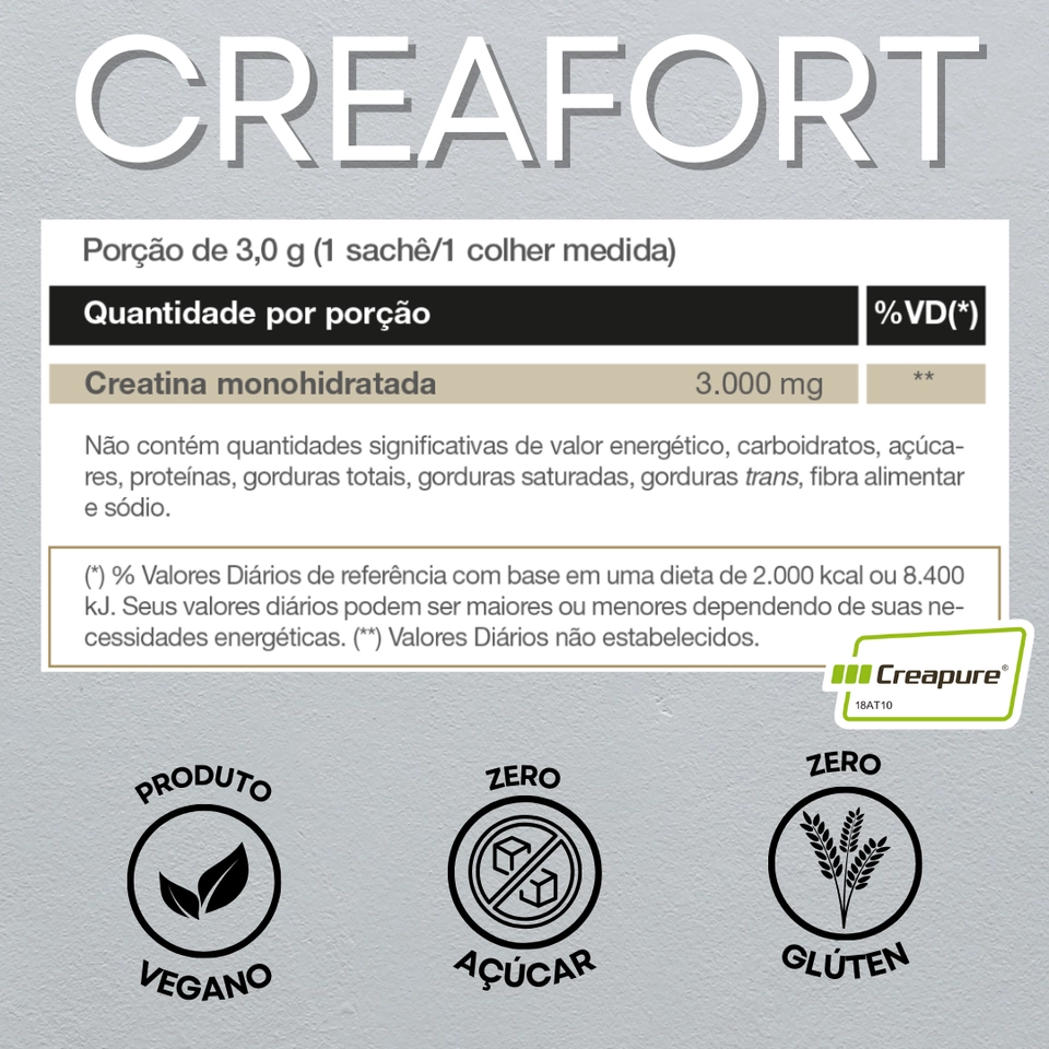Creatina Creafort (Creapure) 300g - Vitafor - 2