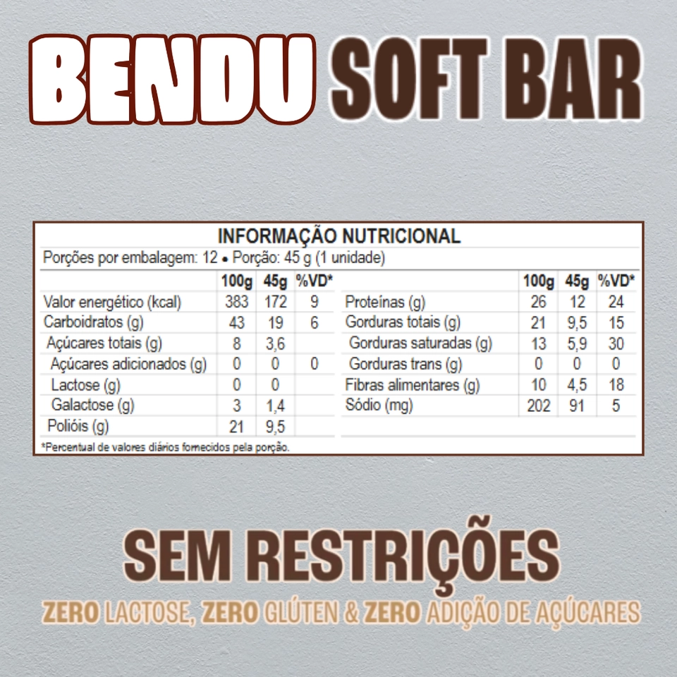 SOFT BAR DARK CHOCOLATE 45g - BENDU - 2