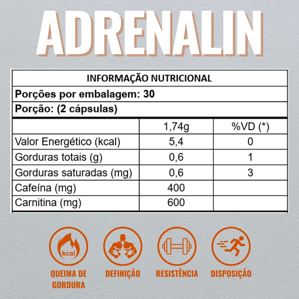 Adrenalin 60 Cápsulas - New Millen - 2