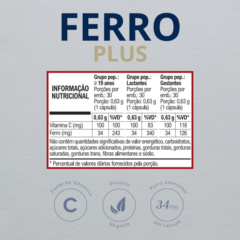 FERRO PLUS 30 Cápsulas - Vitafor - 2
