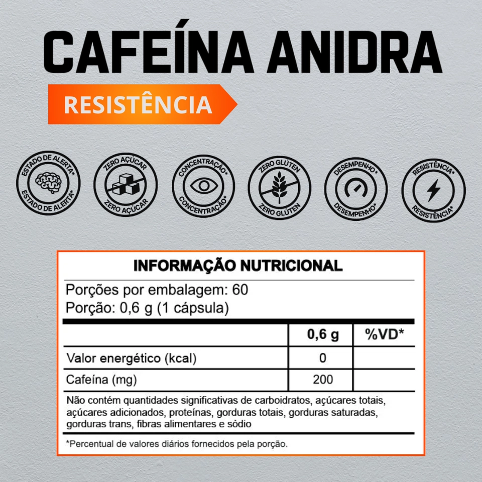 Cafeína Anidra 60Caps - Under Labz - 2