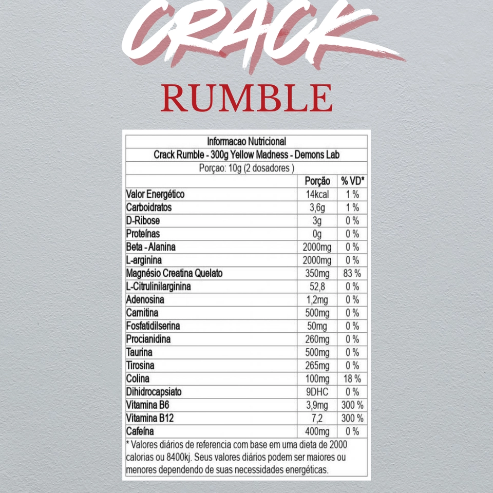 Pré-Treino Crack Rumble 300g - Demons Lab - 2