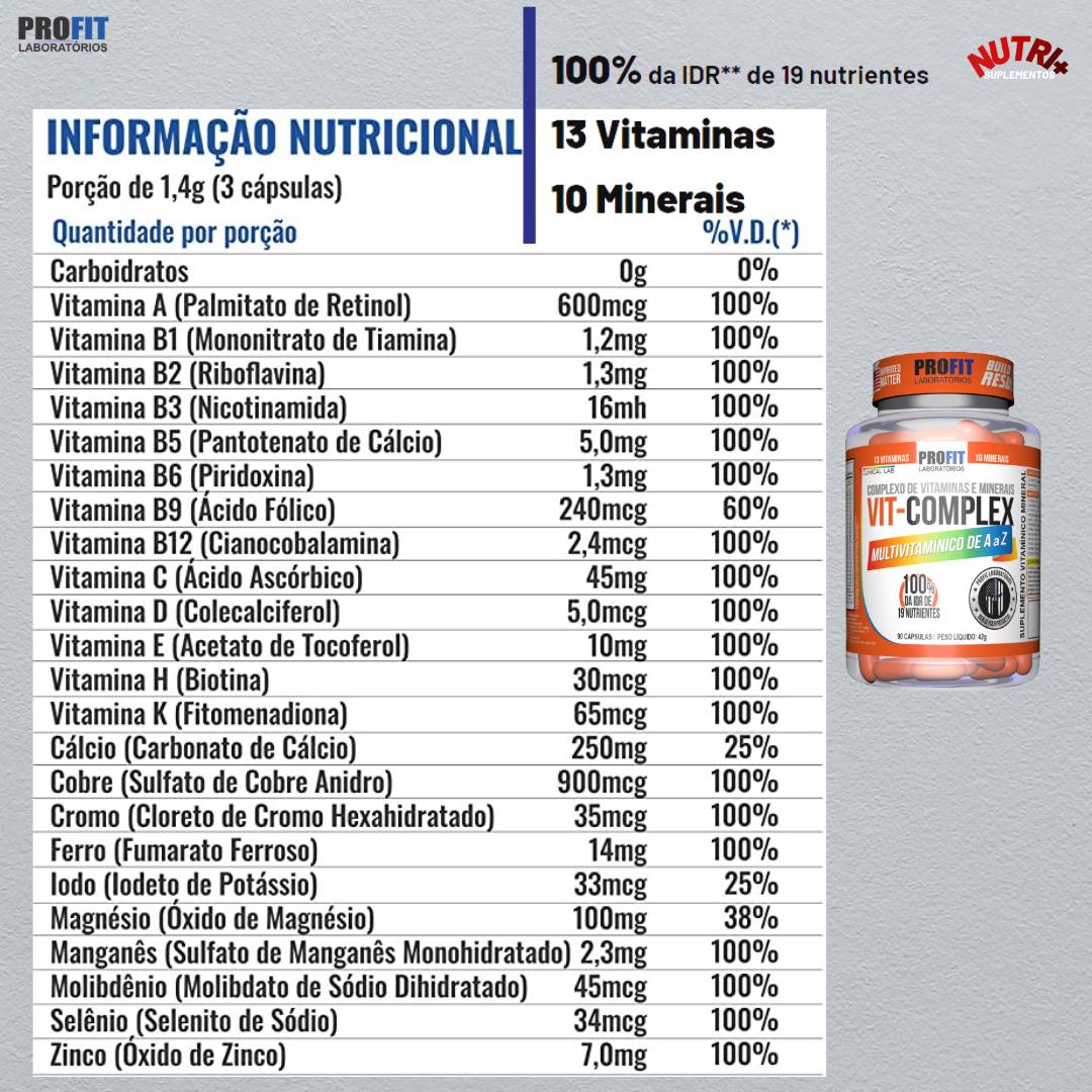 Multivitamínico  90 cápsulas Profit  - 2