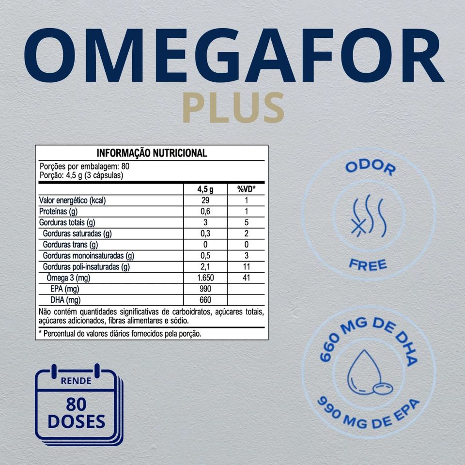 OMEGAFOR® PLUS: Ômega 3. 240 Cápsulas - Vitafor - 2