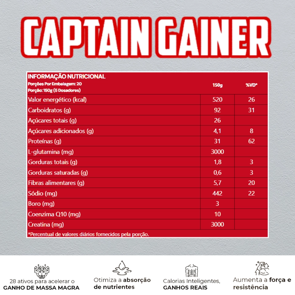 Hipercalórico Capitain Gainer 3kg - Under Labz - 2