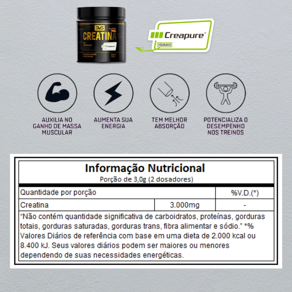 Creatina Creapure 150g 3VS - 2