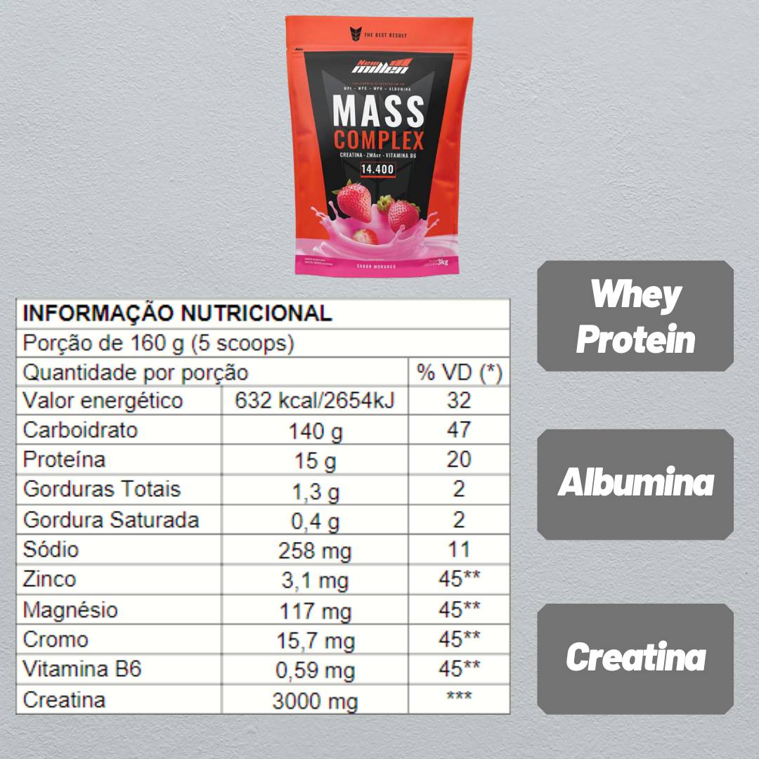 Hipercalórico Mass Complex 3kg New Millen - 2