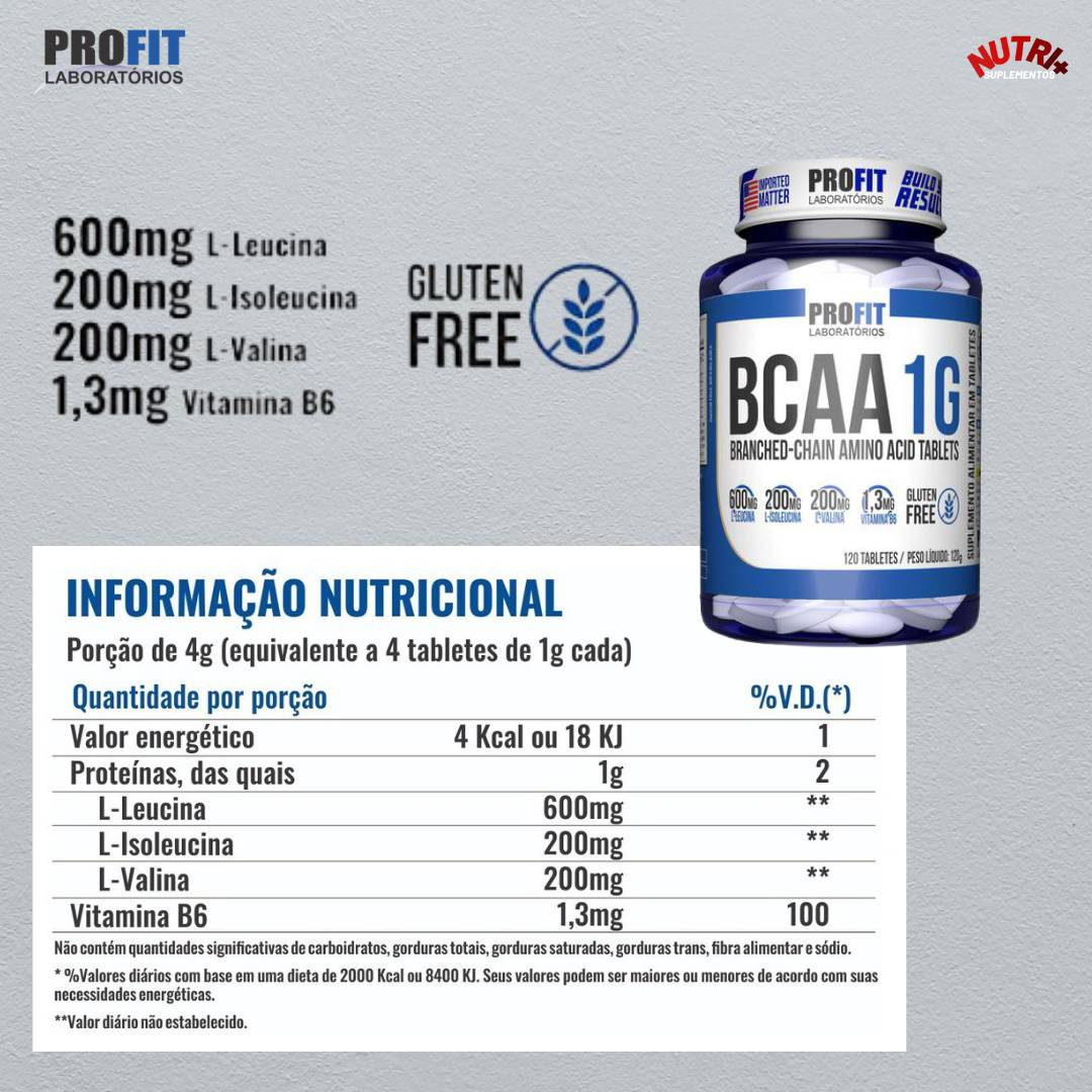 BCAA 1g 120 cápsulas Profit - 2
