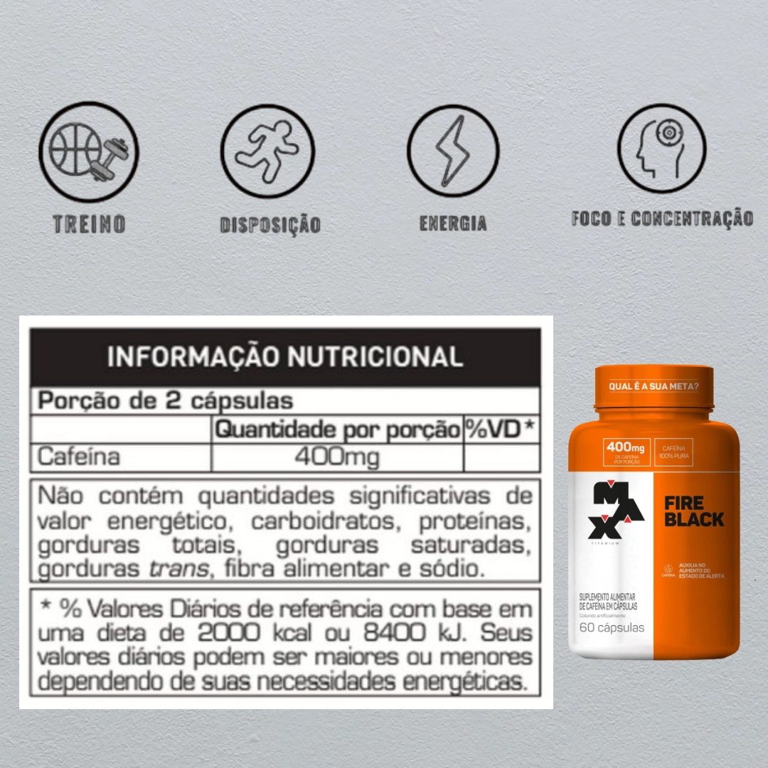 Fire Black 60 cápsulas Max Titanium - 2