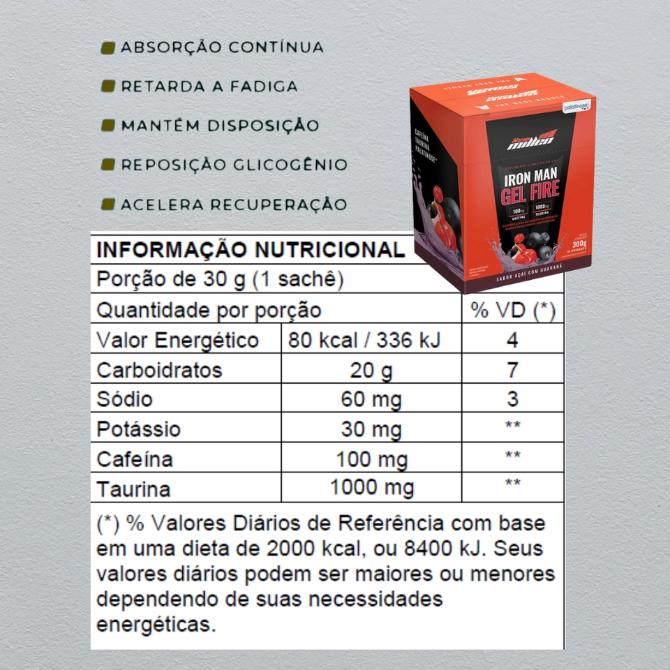 Iron Man Gel Fire 10 Sachês New Millen - 2