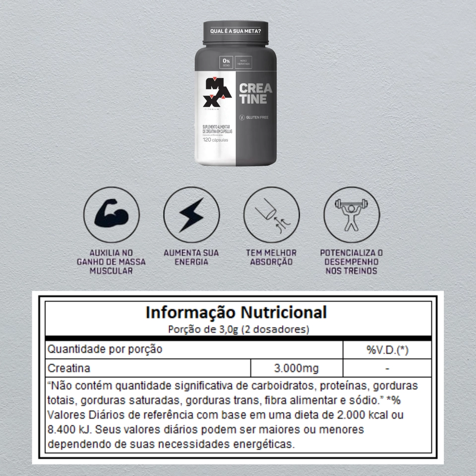 Creatina 120 Cápsulas Max Titanium - 2