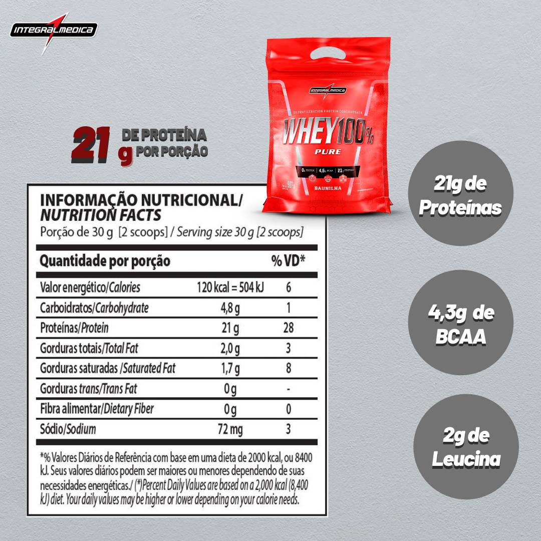 Whey 100%  907g IntegralMédica - 2
