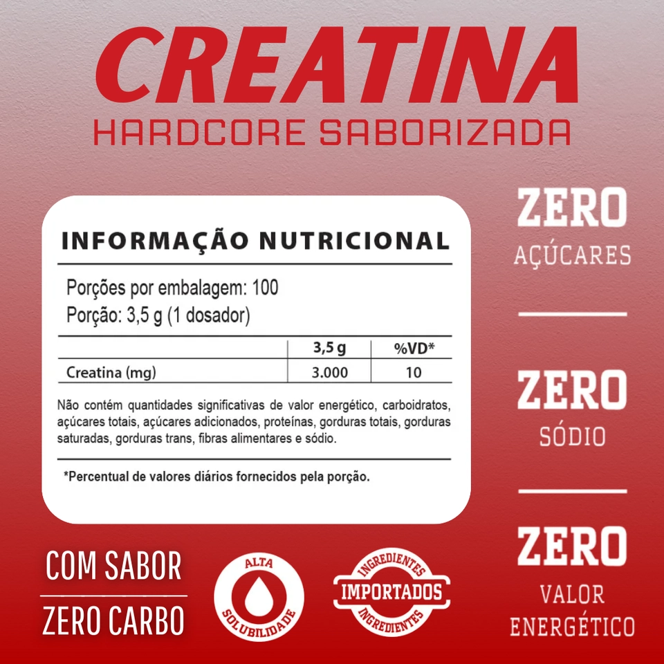 Creatina 350g Hardcore Com Sabor - IntegralMedica - 2