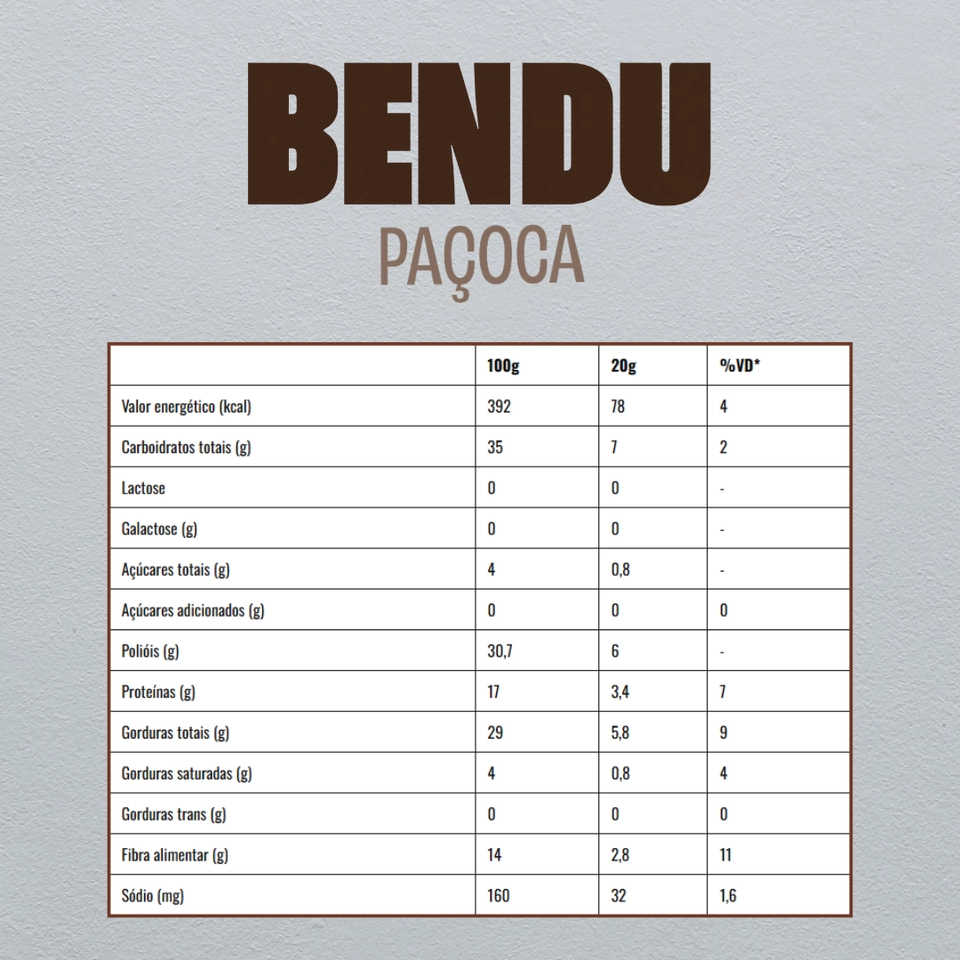 Paçoca Proteica 20g - Bendu - 2