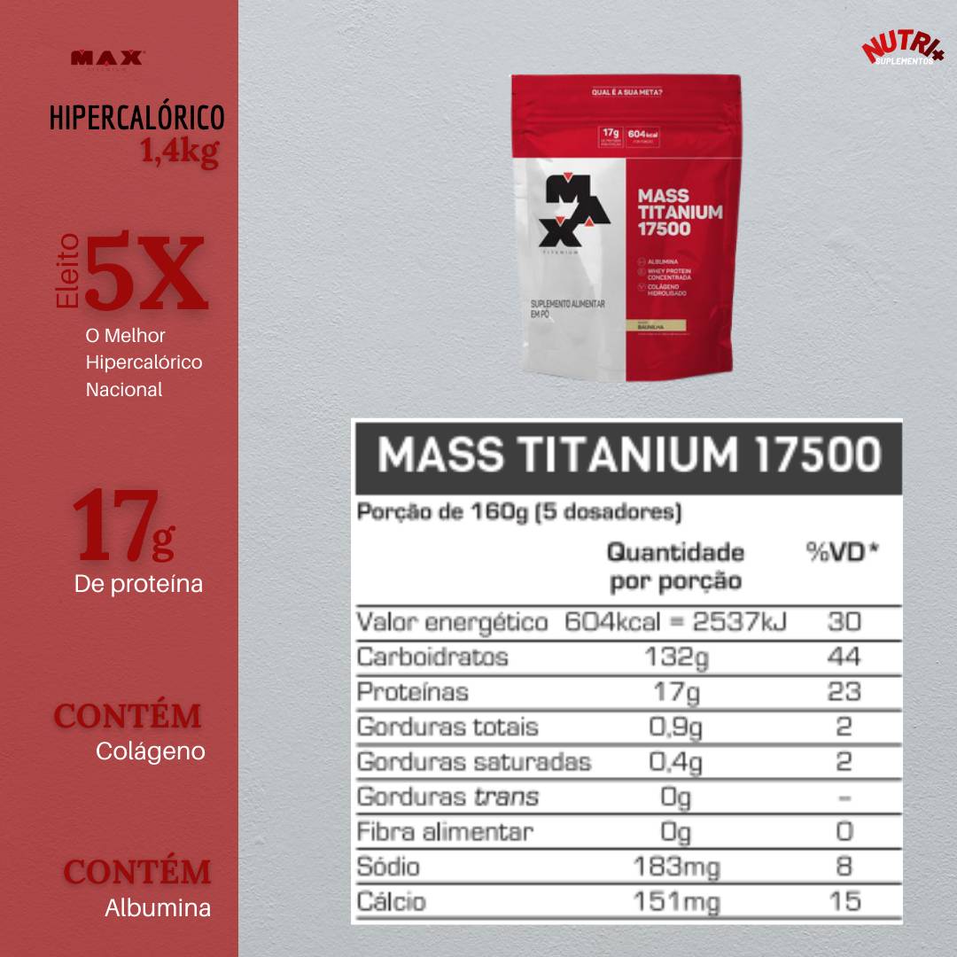 Hipercalórico 1,4Kg Max Titanium - 2
