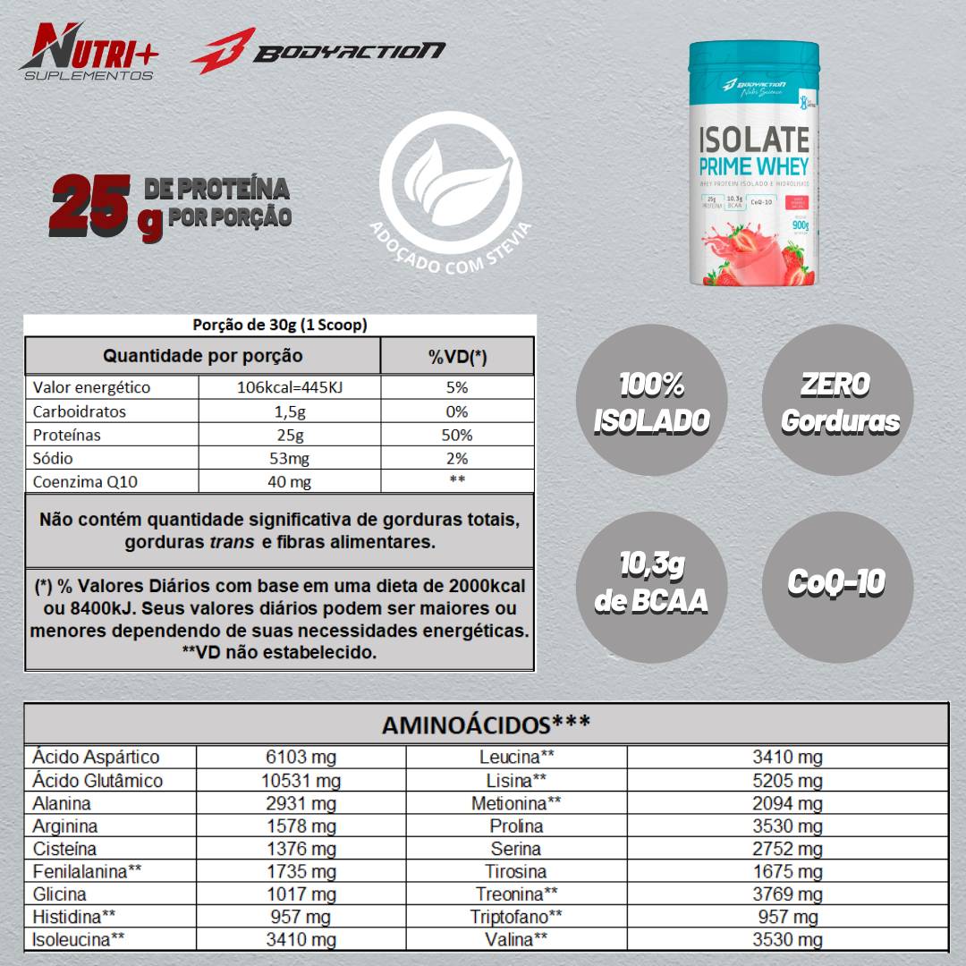 Isolate Prime Whey 900g Body Action - 2