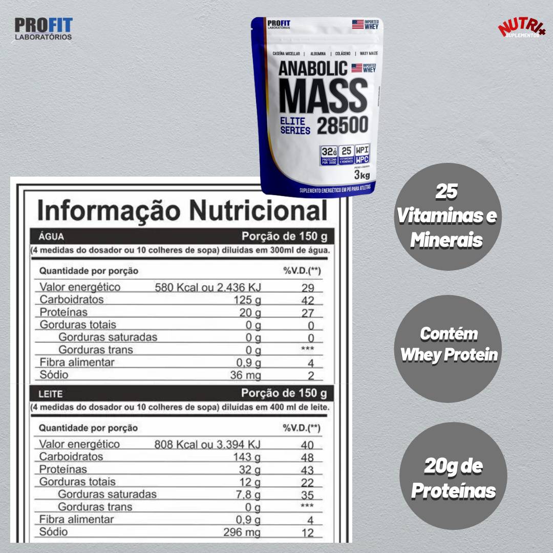 Hipercalórico Anabolic Mass 3Kg Profit - 2