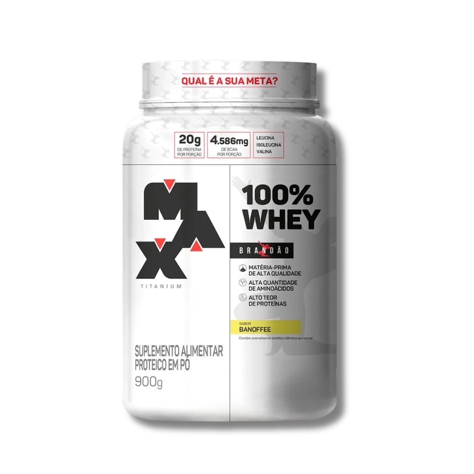 100% Whey Pote 900g - Max Titanium Linha Rafael Brandão