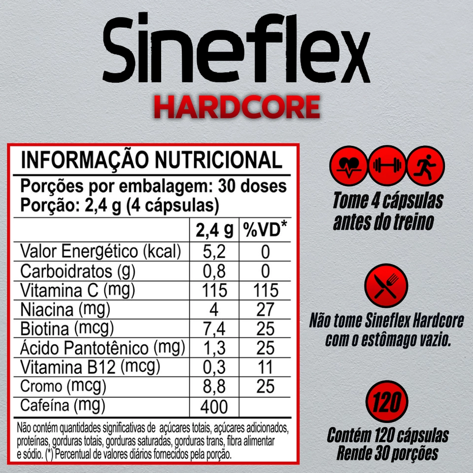 Sineflex Hardcore (120 cápsulas) - Power Supplements - 2