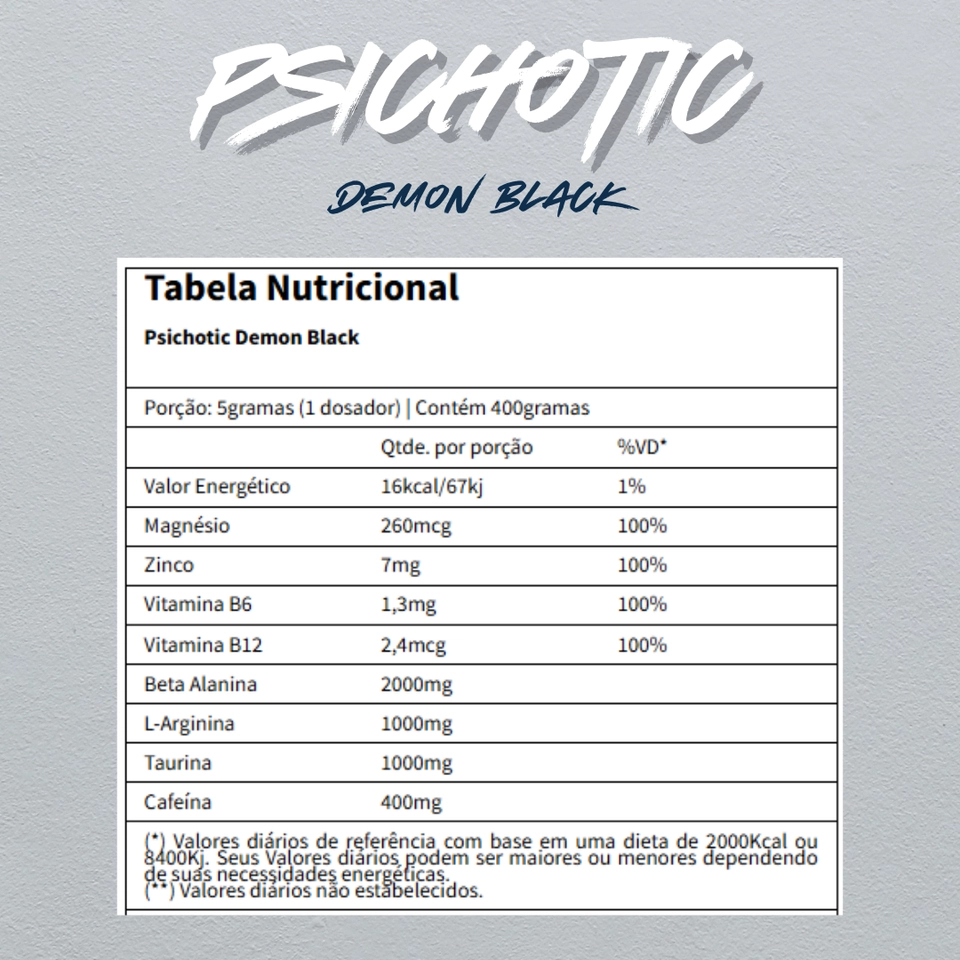Pré-Treino Psichotic Demon Black 400g - Demons Lab - 2
