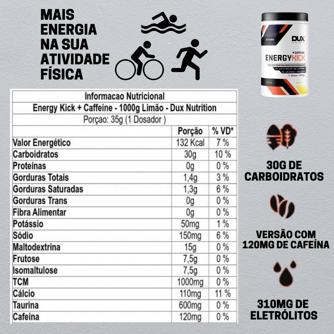 Pré Treino Energy Kick + Caffeine 1000g Dux Nutrition - 2