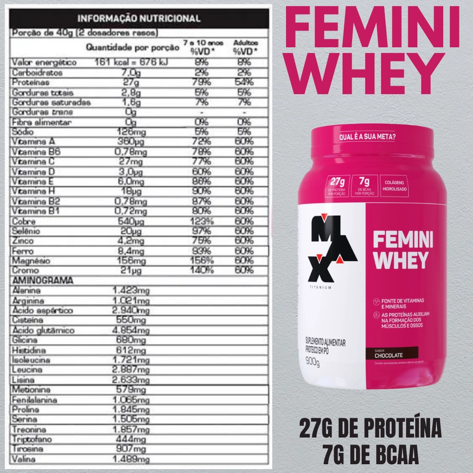 Femini Whey 900g - Max Titanium - 2