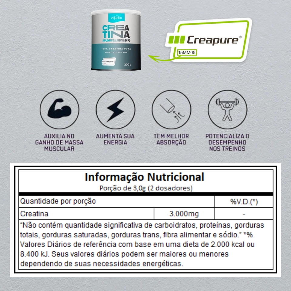 Creatina Creapure 300g Equaliv - 2