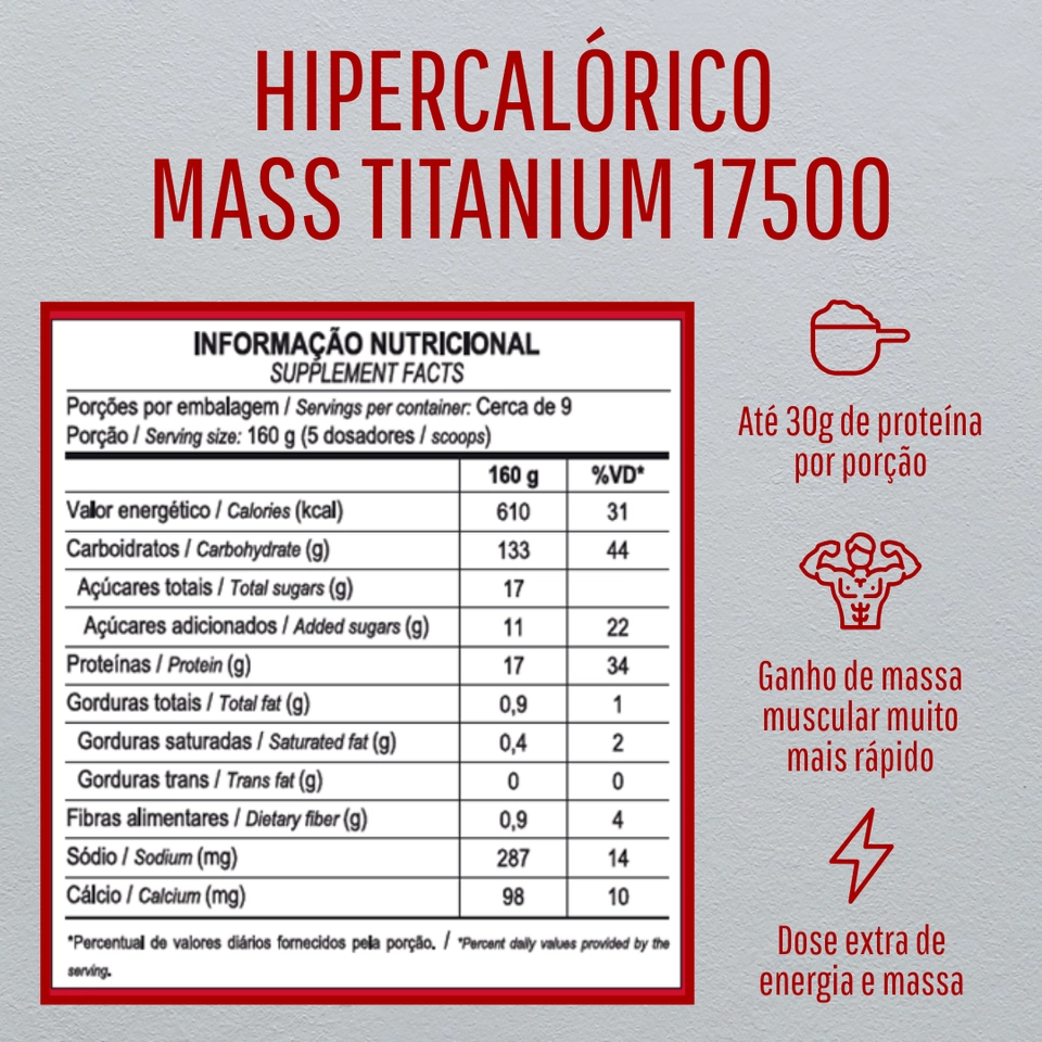 Hipercalórico Mass Titanium Refil 1,4Kg - 2