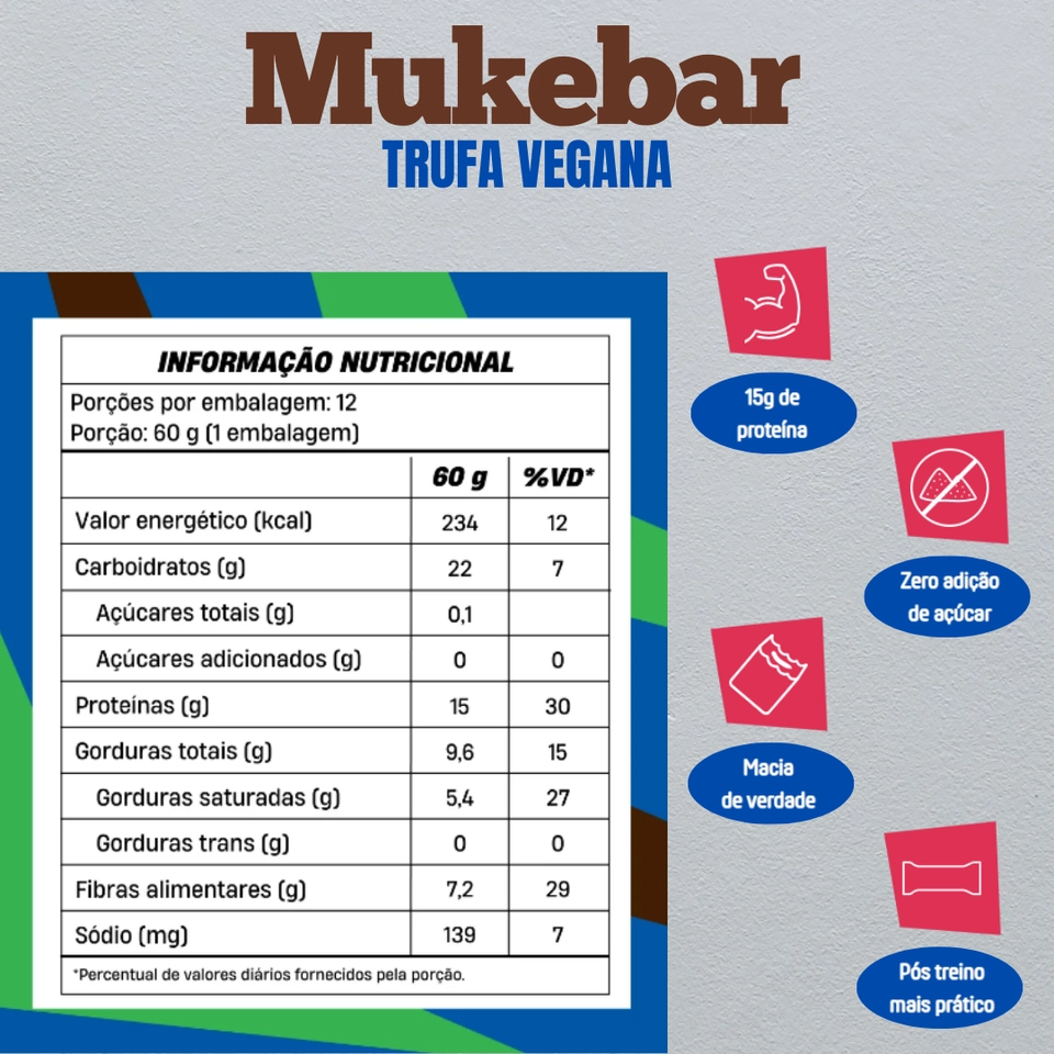 Mukebar Vegetal +Mu Performance 15g de Proteína - Unidade - 2