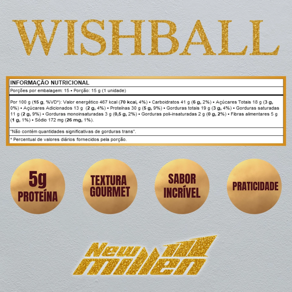 WISHBALL Bombom Proteico - New Millen - 2