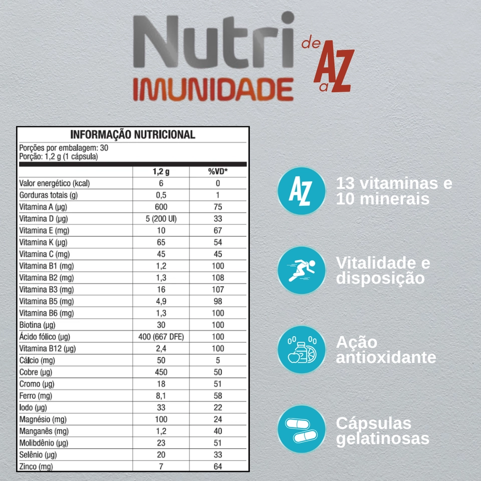 Nutri Imunidade AZ - 30 Cápsulas - Equaliv - 2