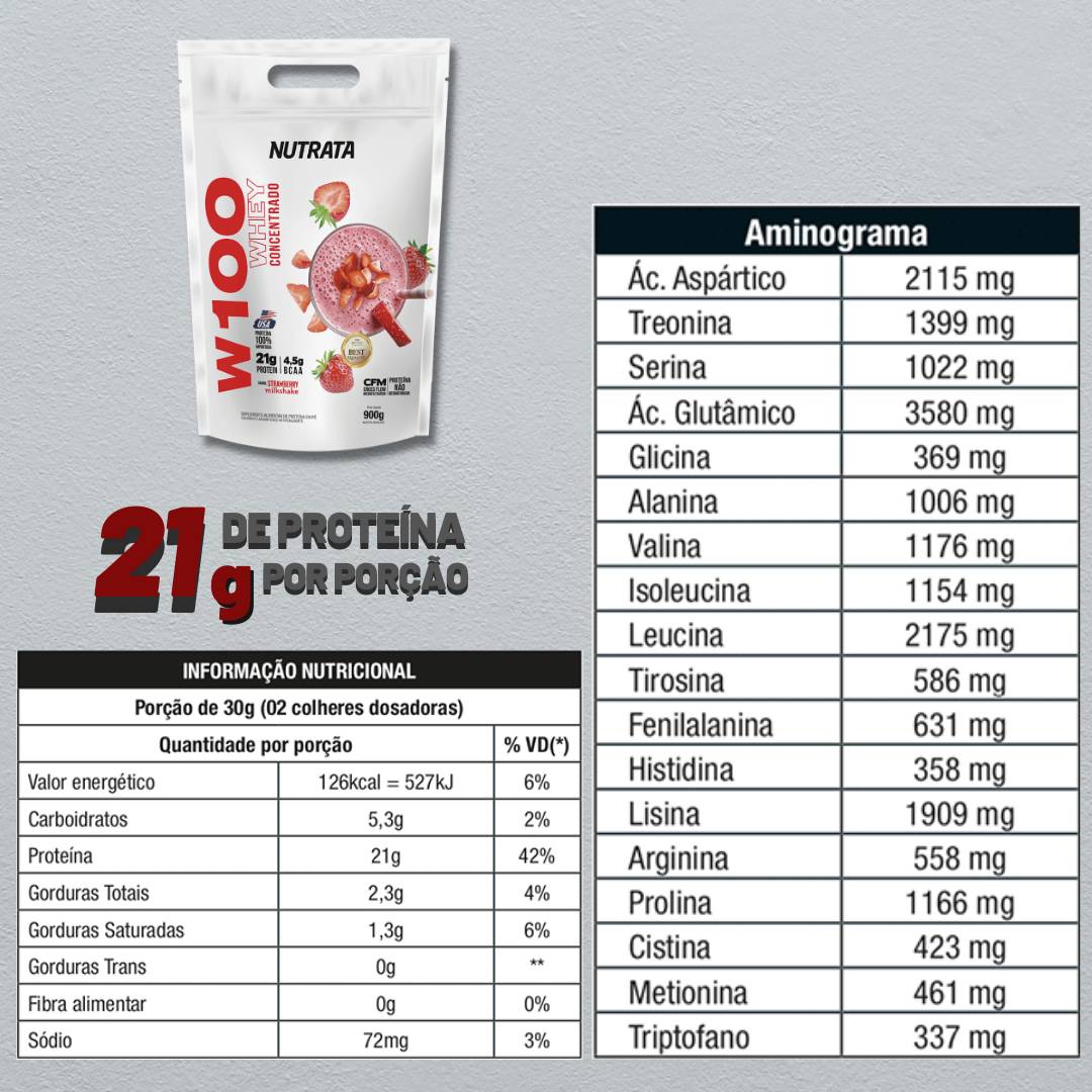 Whey 100% W100 900g Nutrata - 2