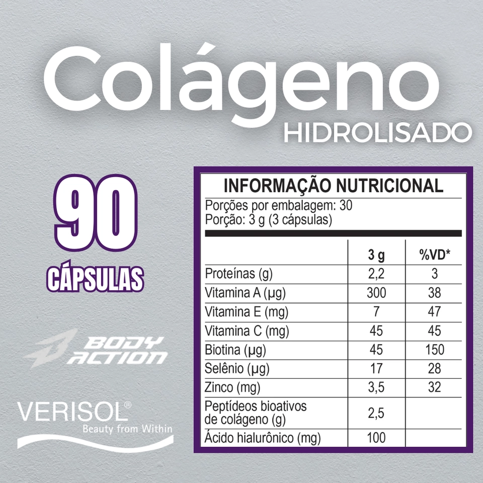 Colágeno Hidrolisado Verisol | 90 Cápsulas - Bodyaction - 2