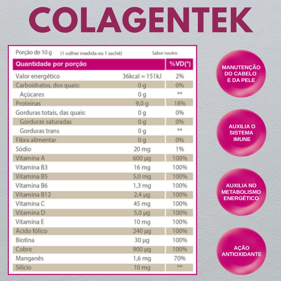 Colágeno Colagentek 300g - Vitafor - 2