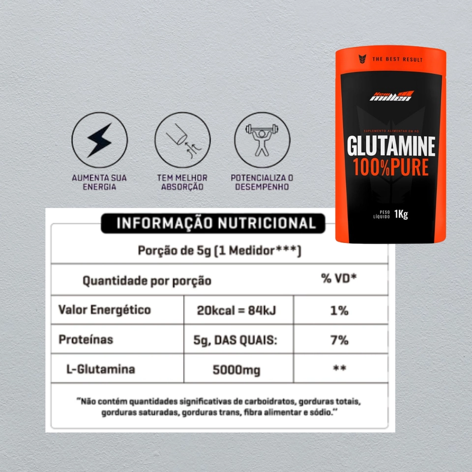 Glutamina 1kg New Millen - 2